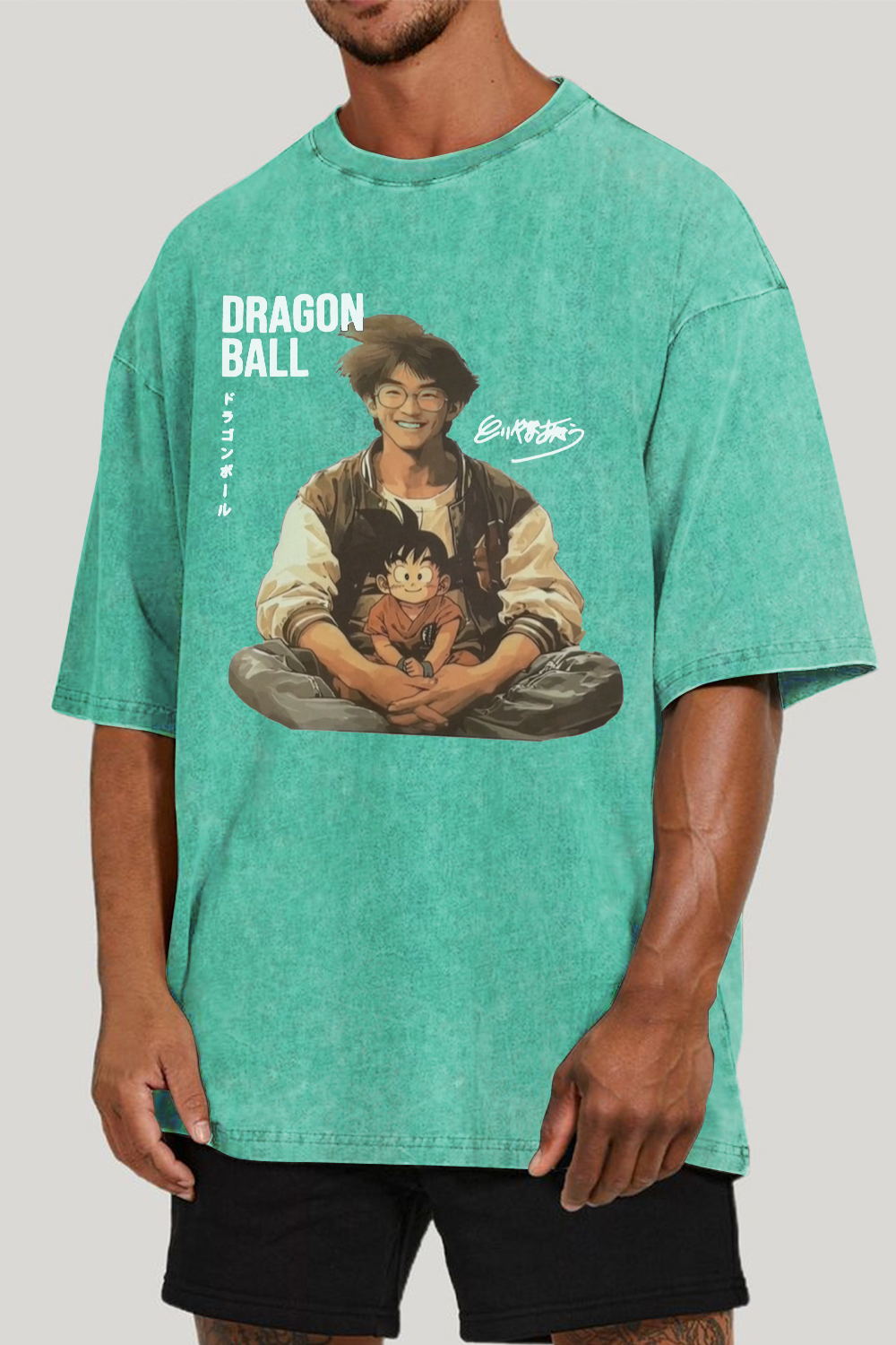 AKIRA TORIYAMA washed cotton printed short-sleeved T-shirt