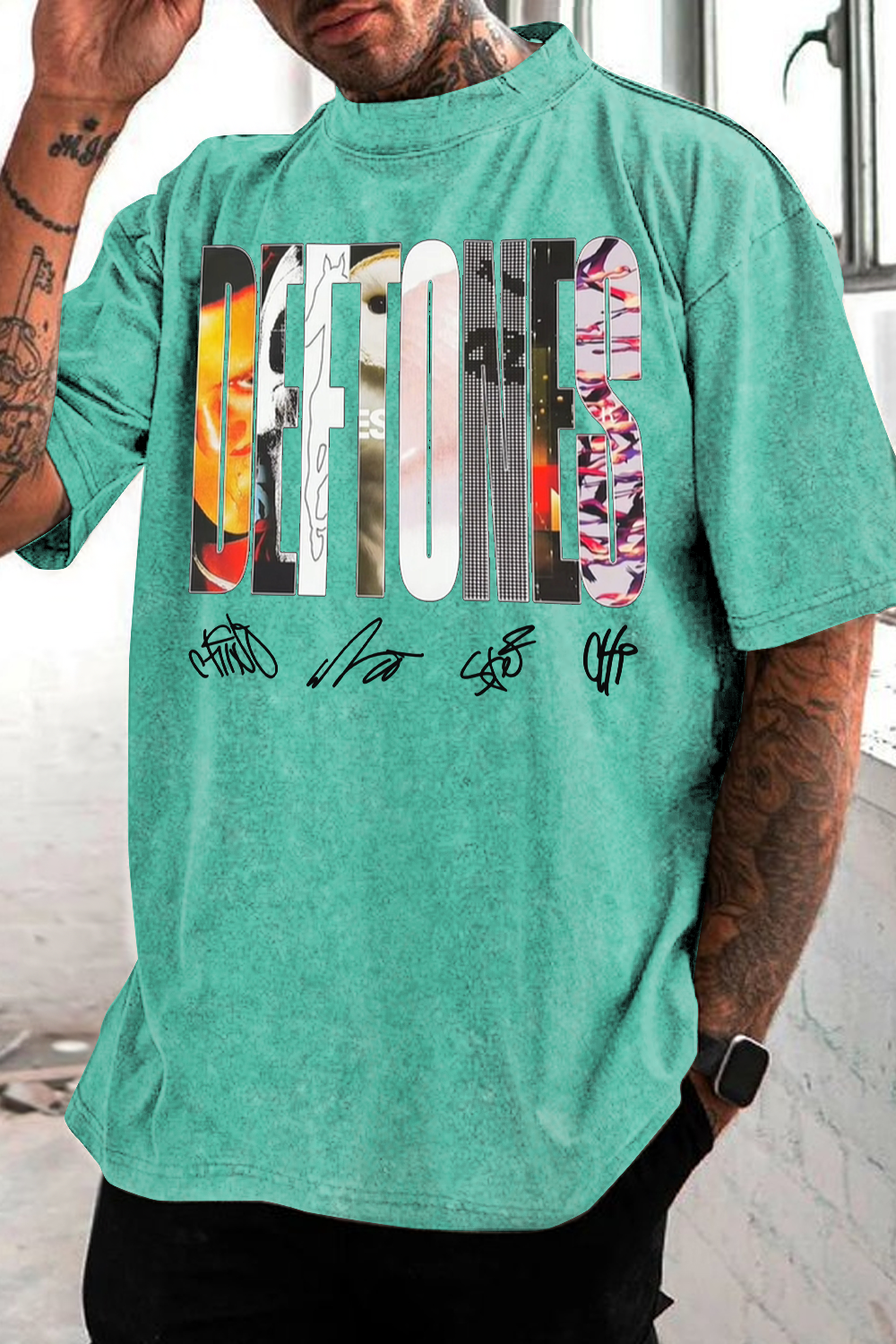 DEFTONES FANS washed cotton printed short-sleeved T-shirt