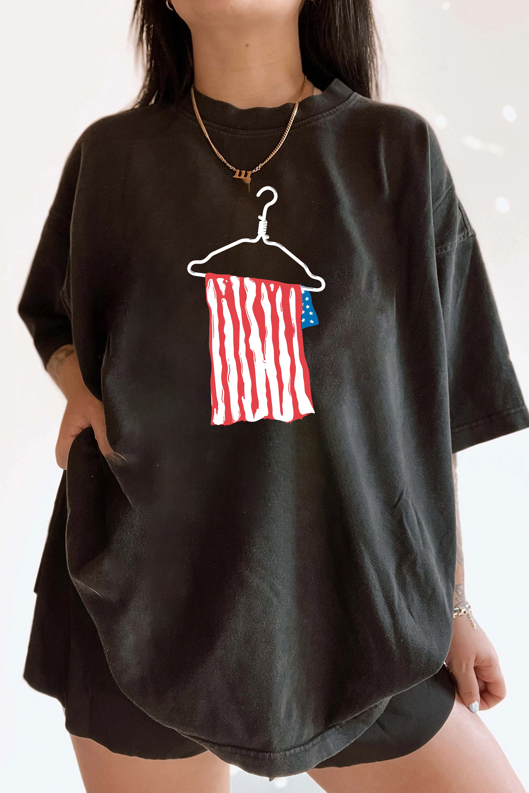 Coat Hanger Flag Tee For Women