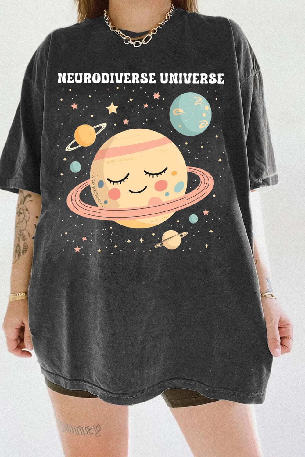 Autism Awareness Neurodiverse Universe Tee For Women