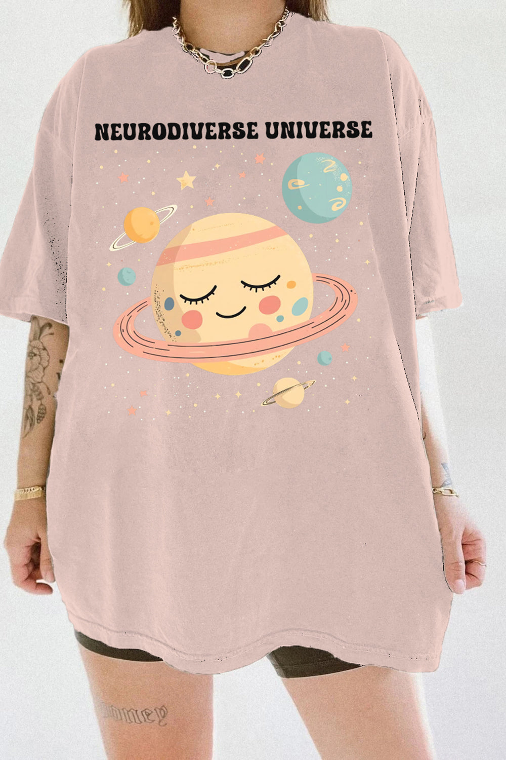 Autism Awareness Neurodiverse Universe Tee For Women