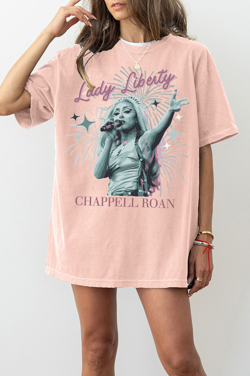 Chappell Roan Gov Ball Lady Liberty Midwest Princess Tour Tee For Women