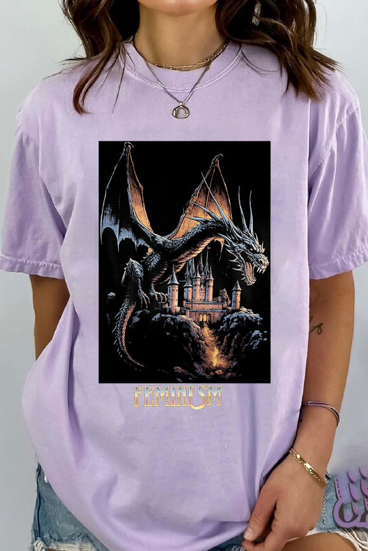 Feminism Dragon Fantasy Tee For Women