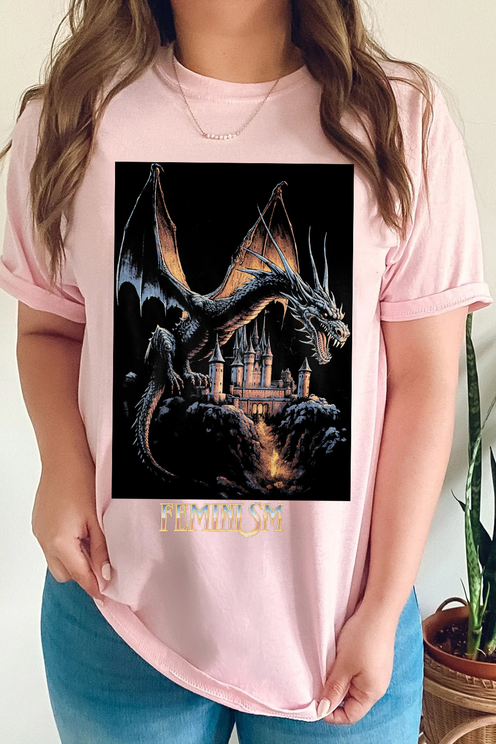 Feminism Dragon Fantasy Tee For Women