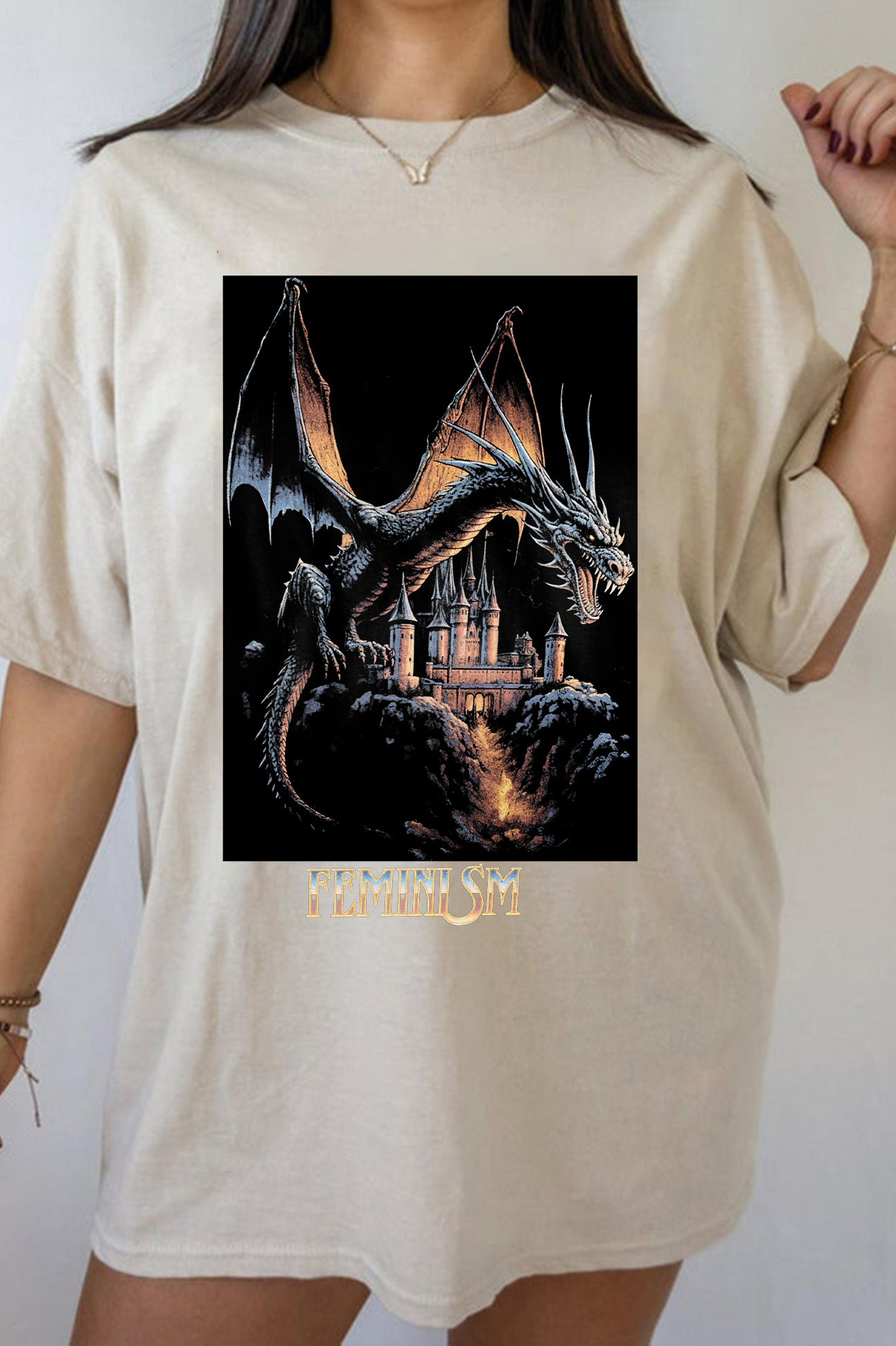 Feminism Dragon Fantasy Tee For Women