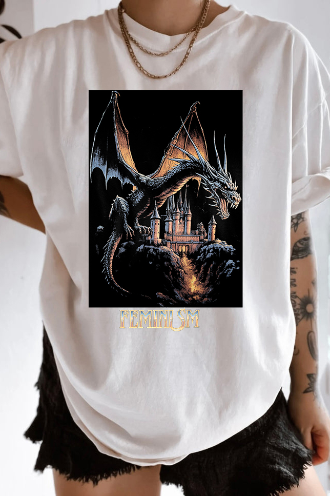 Feminism Dragon Fantasy Tee For Women