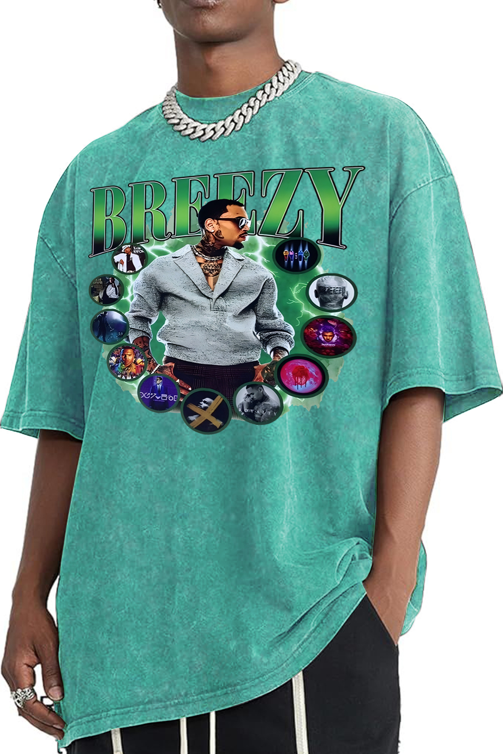 Breeze?washed?cotton?printed?T-shirt