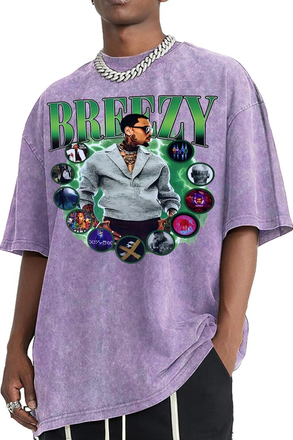 Breeze?washed?cotton?printed?T-shirt