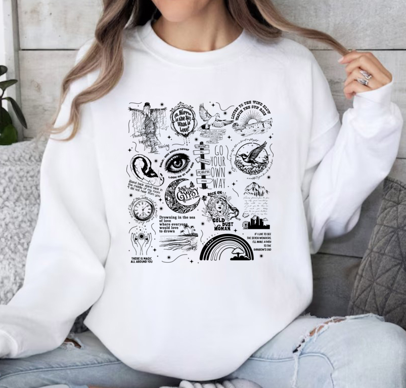 Stevie Nicks Tracklist Sweatshirt  For Women