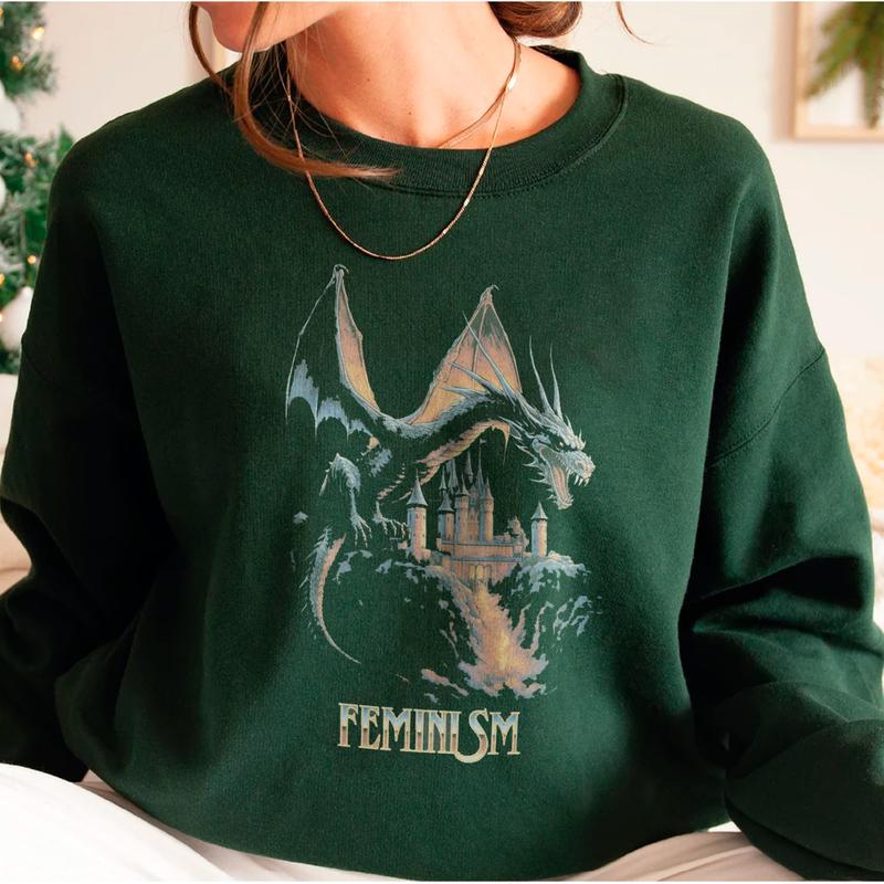 Feminism Dragon Fantasy Sweatshirt For Women
