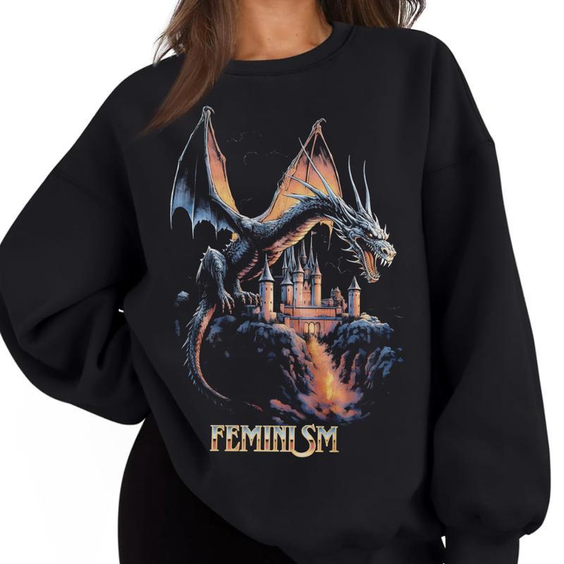 Feminism Dragon Fantasy Sweatshirt For Women