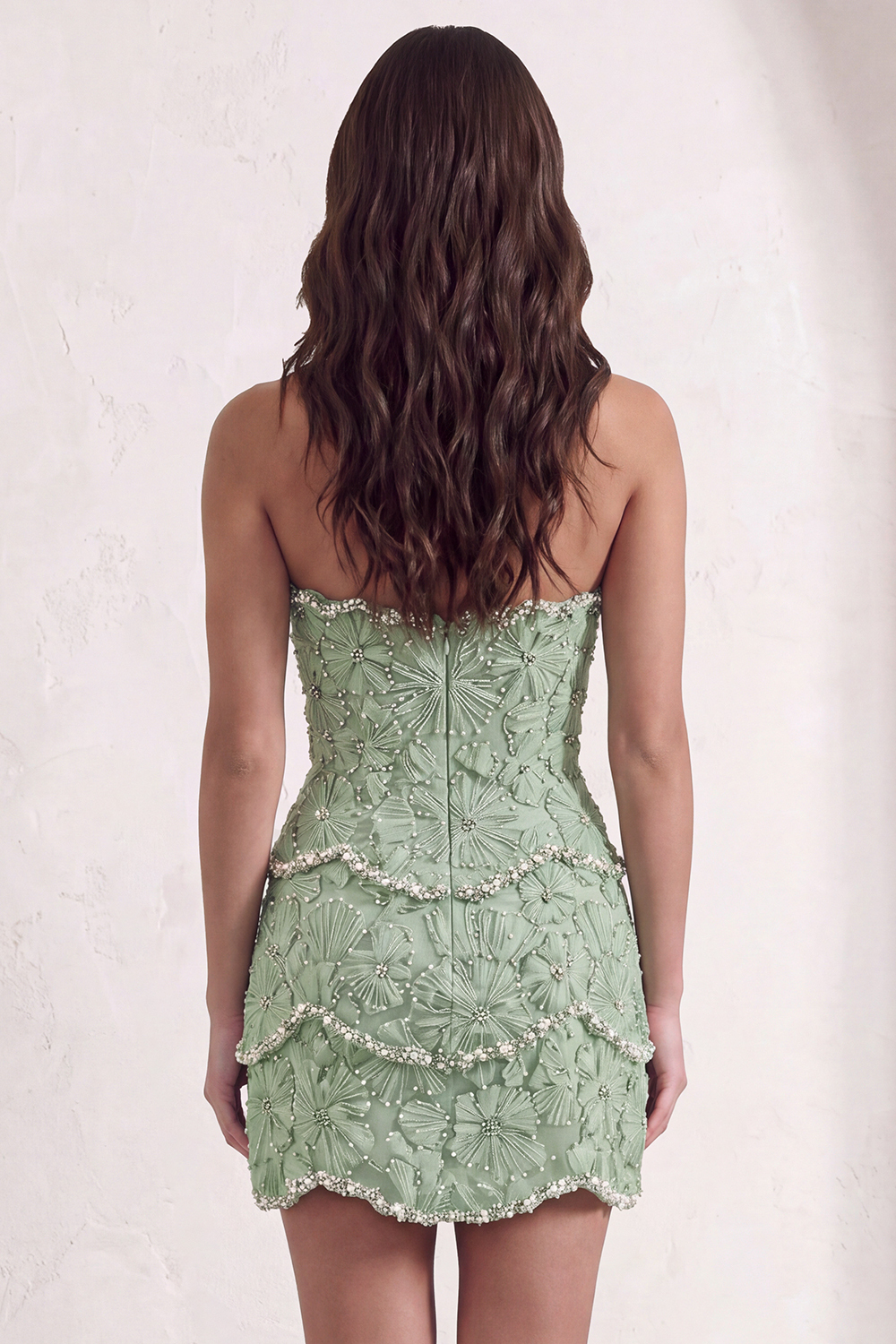Sparkly Pink Beaded Bodycon Floral Short Homecoming Dress