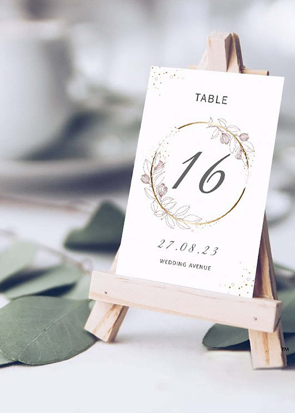 White Wedding Simple Modern Chic Table Number