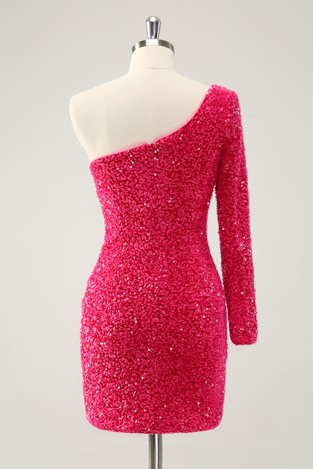 One Shoulder Glitter Sequins Homecoming Dress