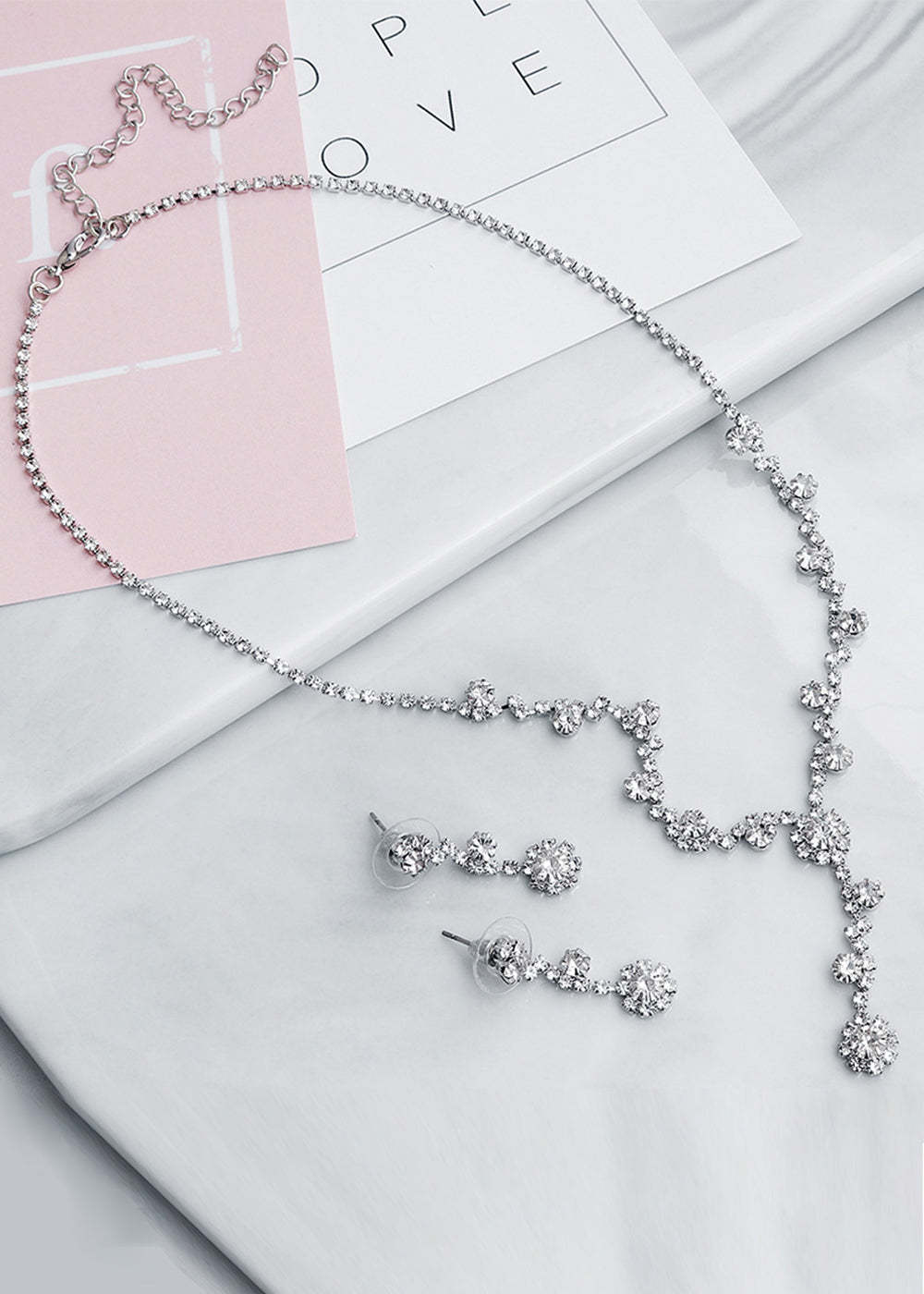 Wedding Jewelry Set for Bride Necklace and Earrings