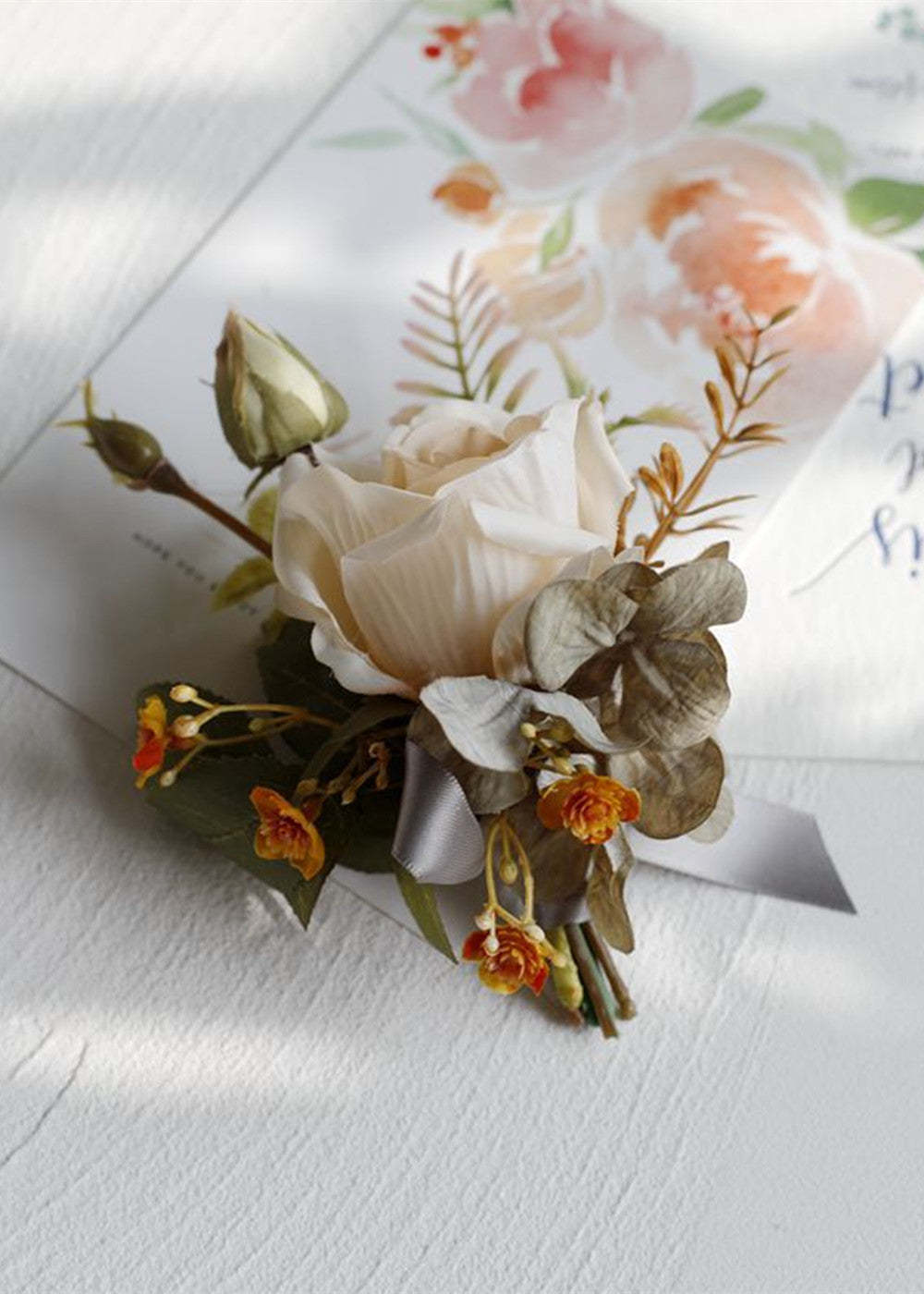 Rose Boutonniere and Wrist Corsage