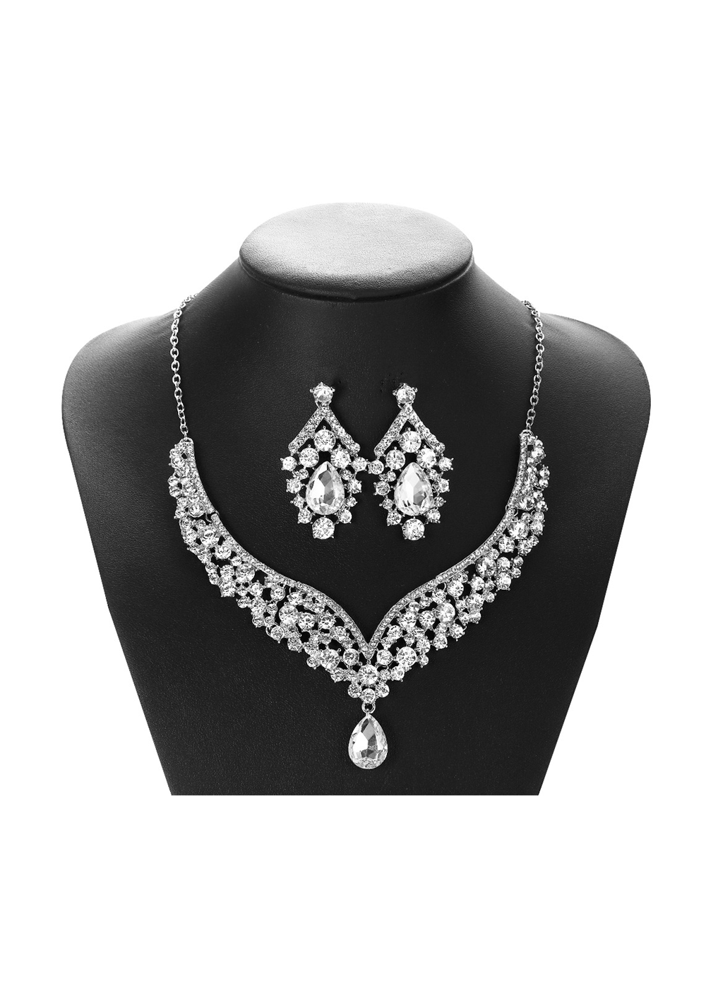 Wedding Jewelry Set Crystal Necklace and Earrings