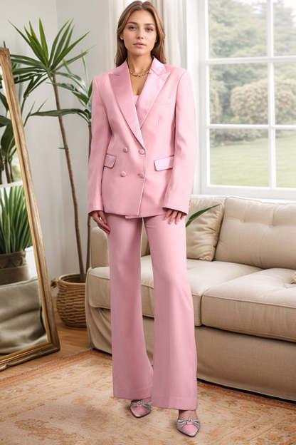 Leely Blush Double Breasted 2 Piece Women's Prom Suit