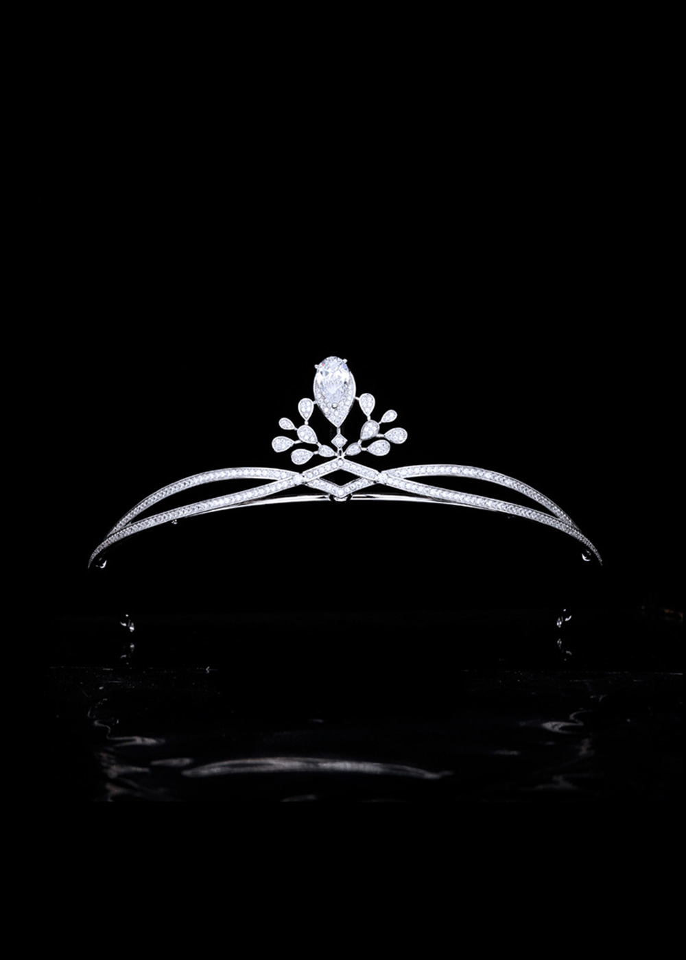 Platinum Plated Simple Tiara for Bridal