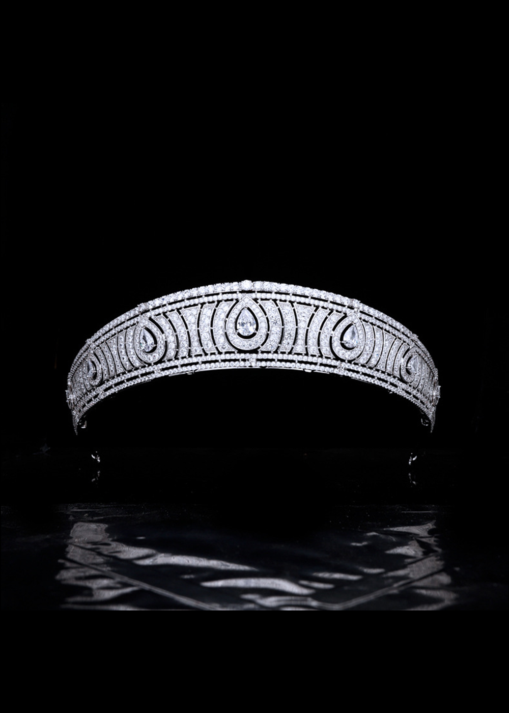 Vintage Platinum Crystal Bridal Tiara