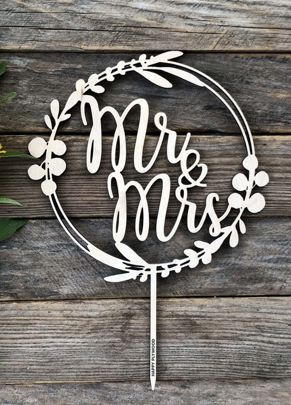 10 PCS Wooden Wedding Cake Toppers