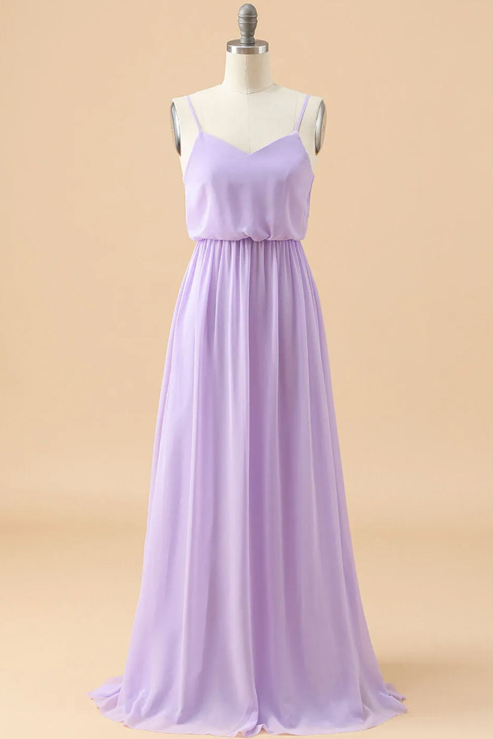 Long A-line Chiffon Straps Junior Bridesmaid Dress