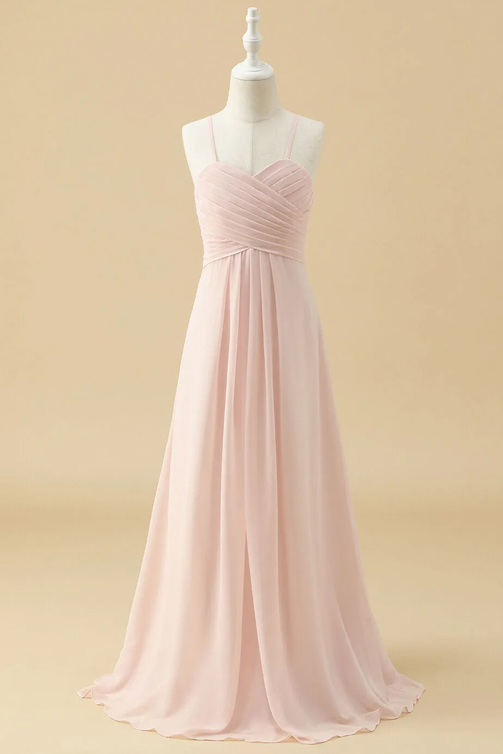 Sweetheart Neck Strap Floor Length Junior Bridesmaid Dress