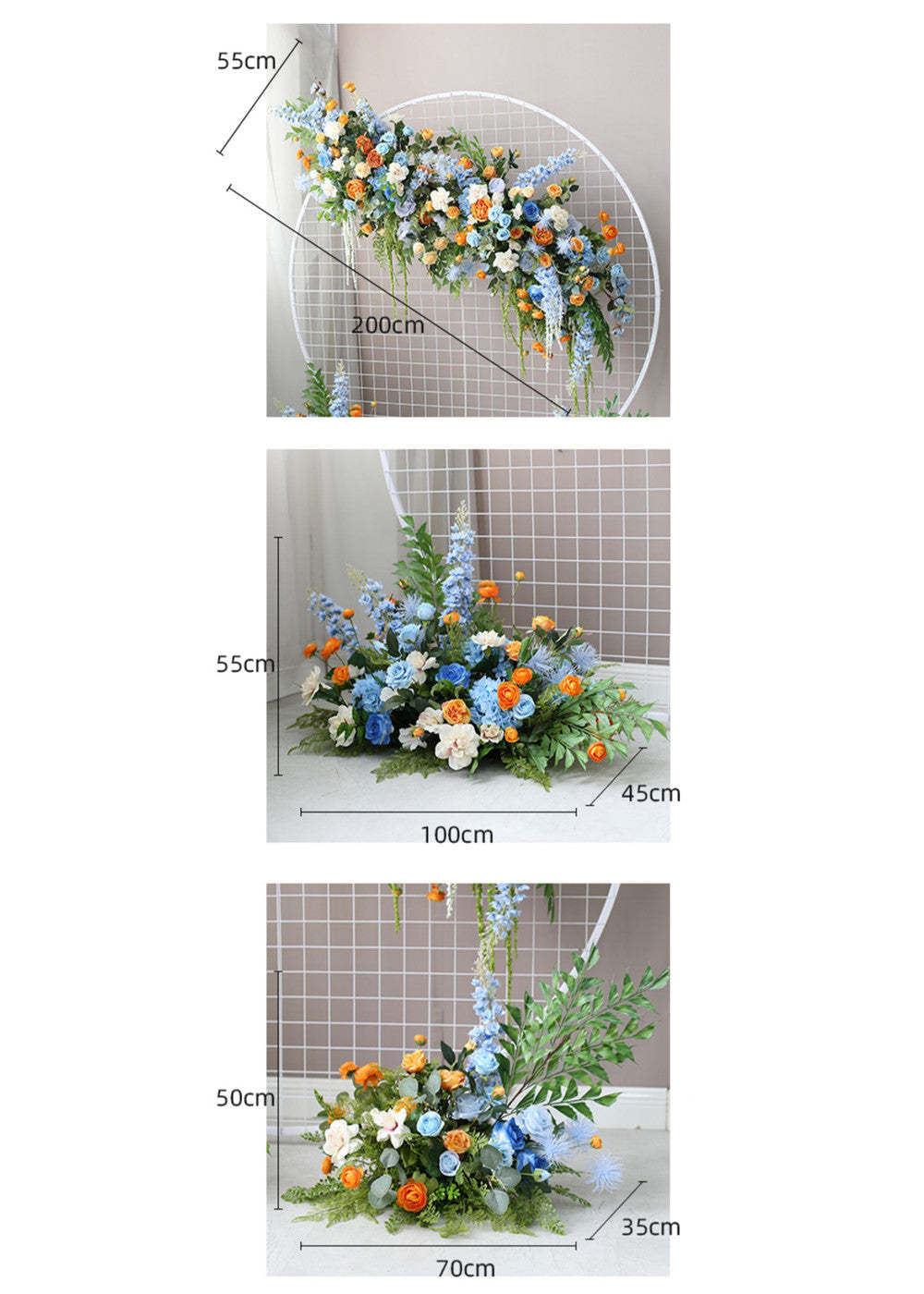 Lagre Blue Wedding Arch Flowers Decor
