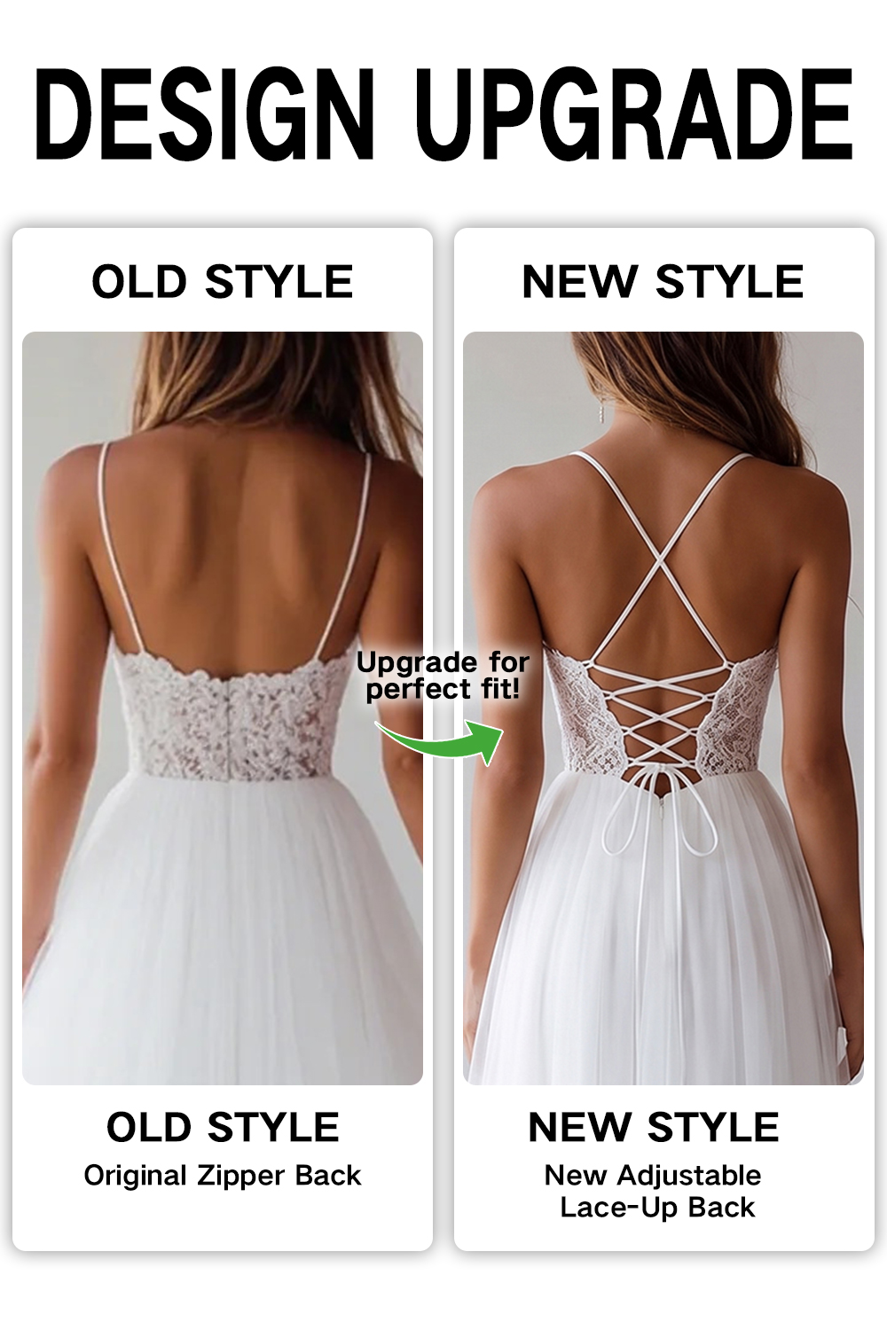 White A Line Tulle Spaghetti Straps Graduation Dress with Lace
