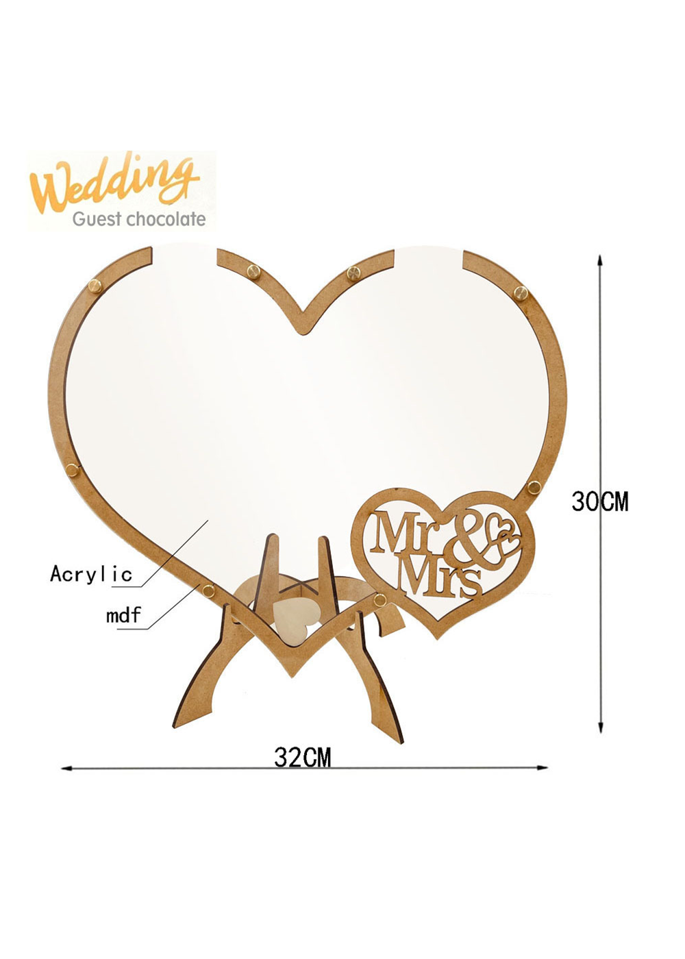Hearts Wedding Guest Book Alternative