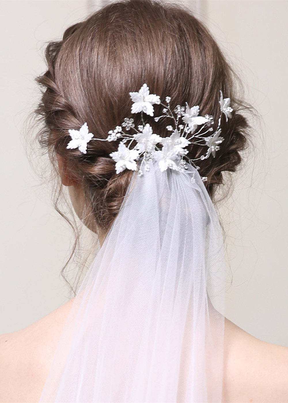 Ladies Frosted Flower With Rhinestone Combs