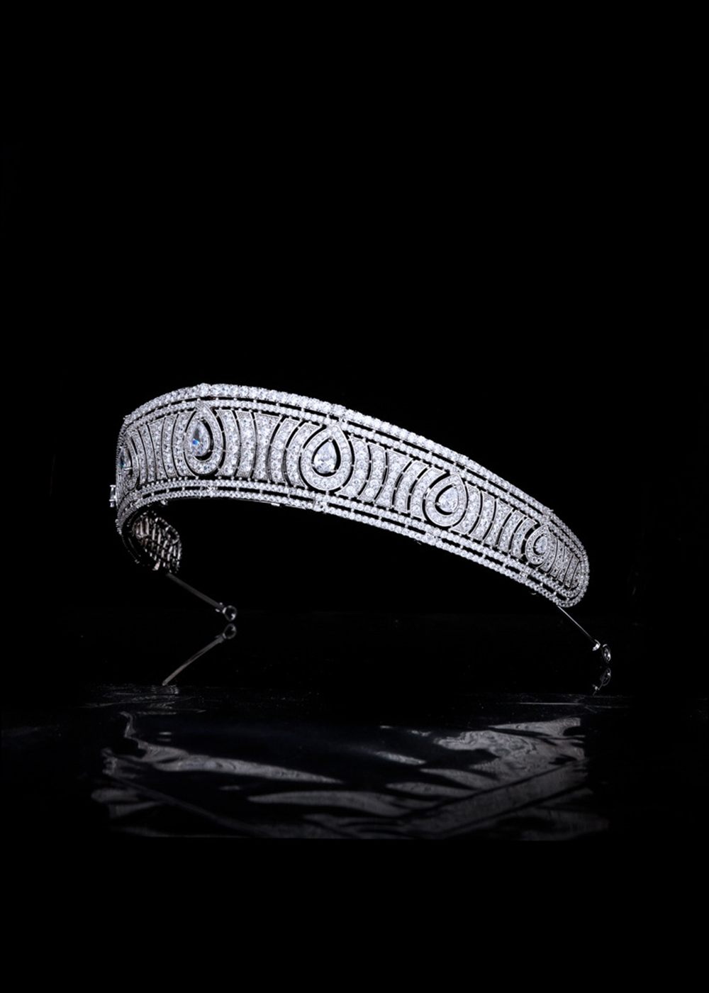Vintage Platinum Crystal Bridal Tiara