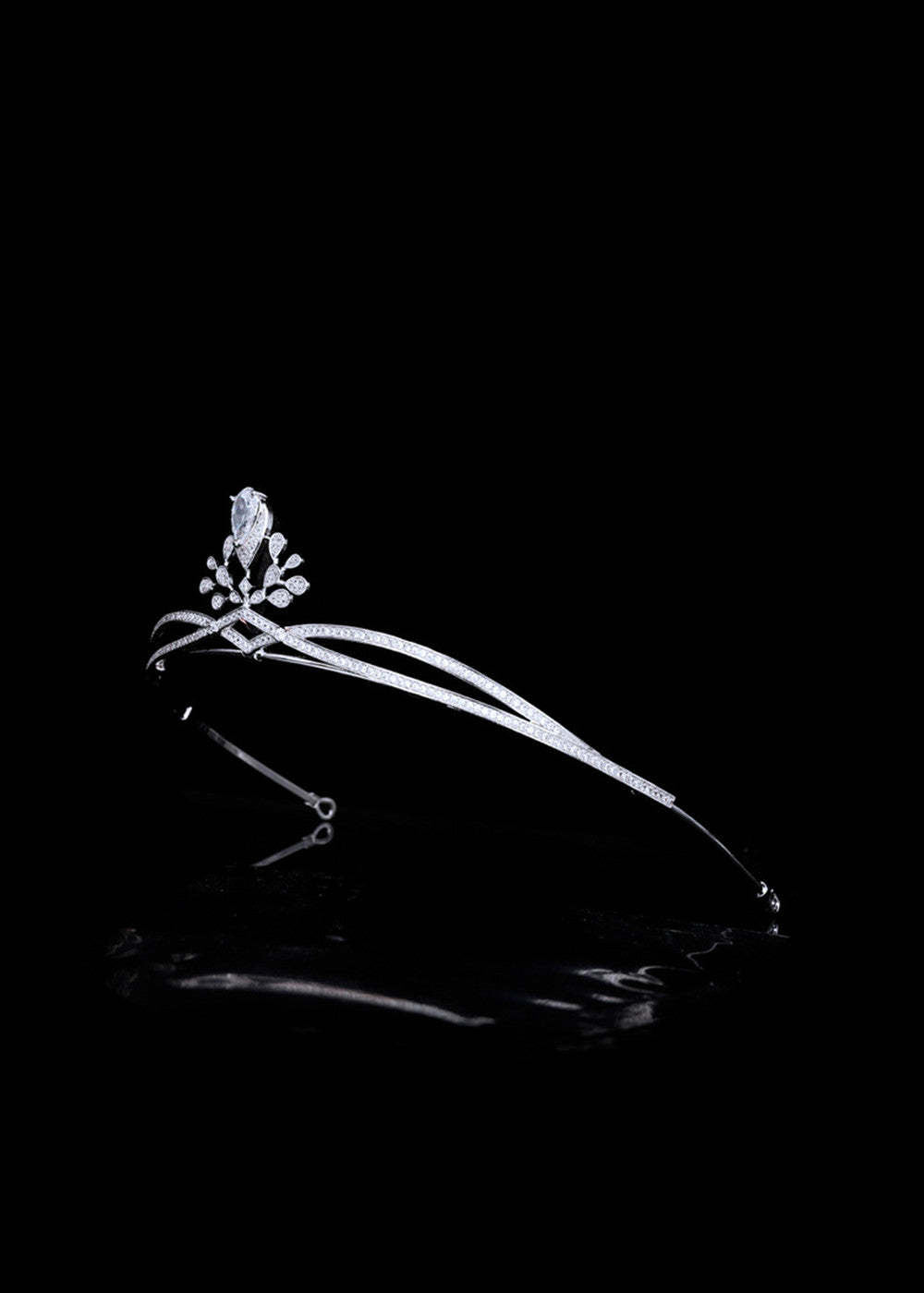 Platinum Plated Simple Tiara for Bridal