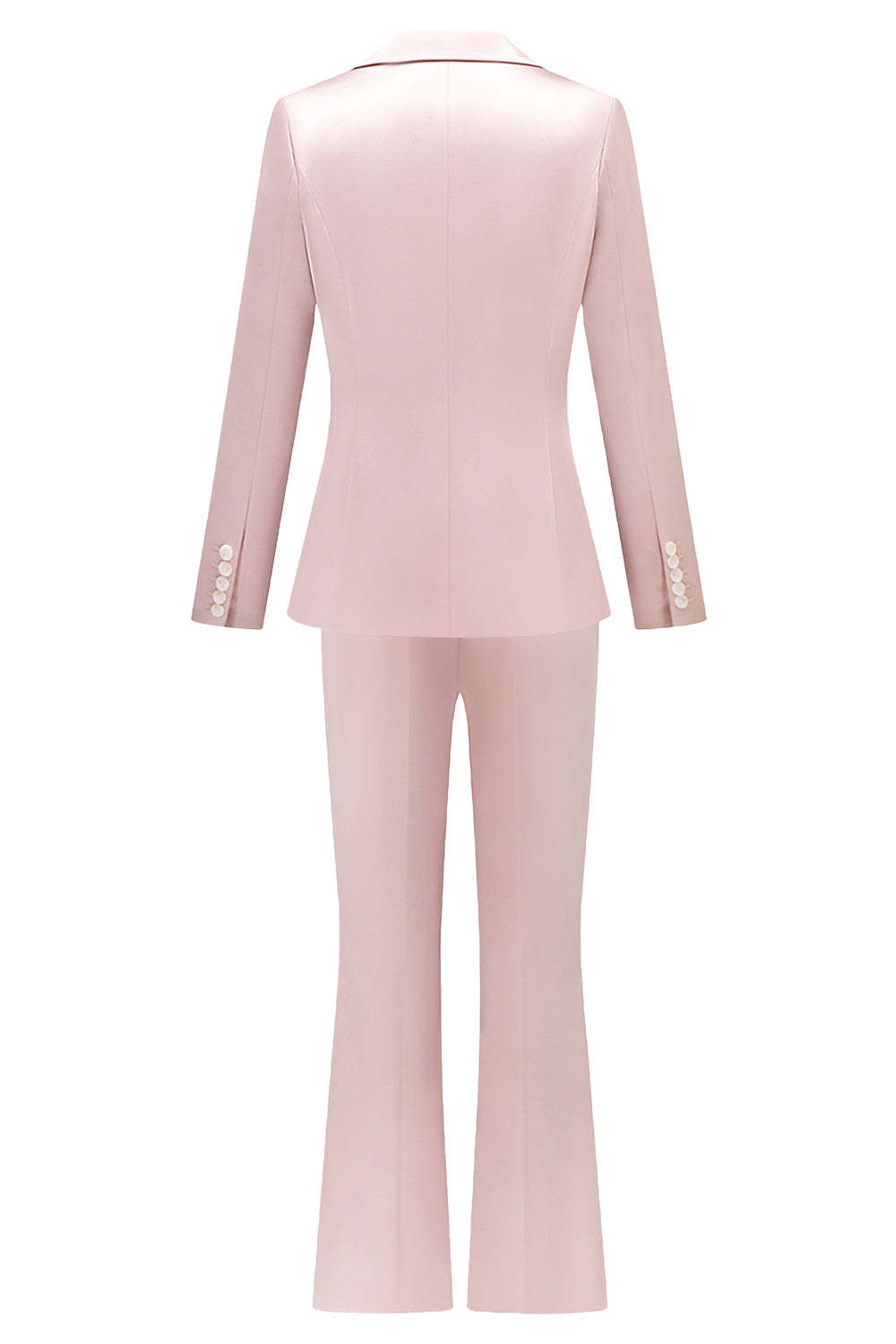 Fuchsia Satin Peak Lapel Women Suits with Long Sleeves
