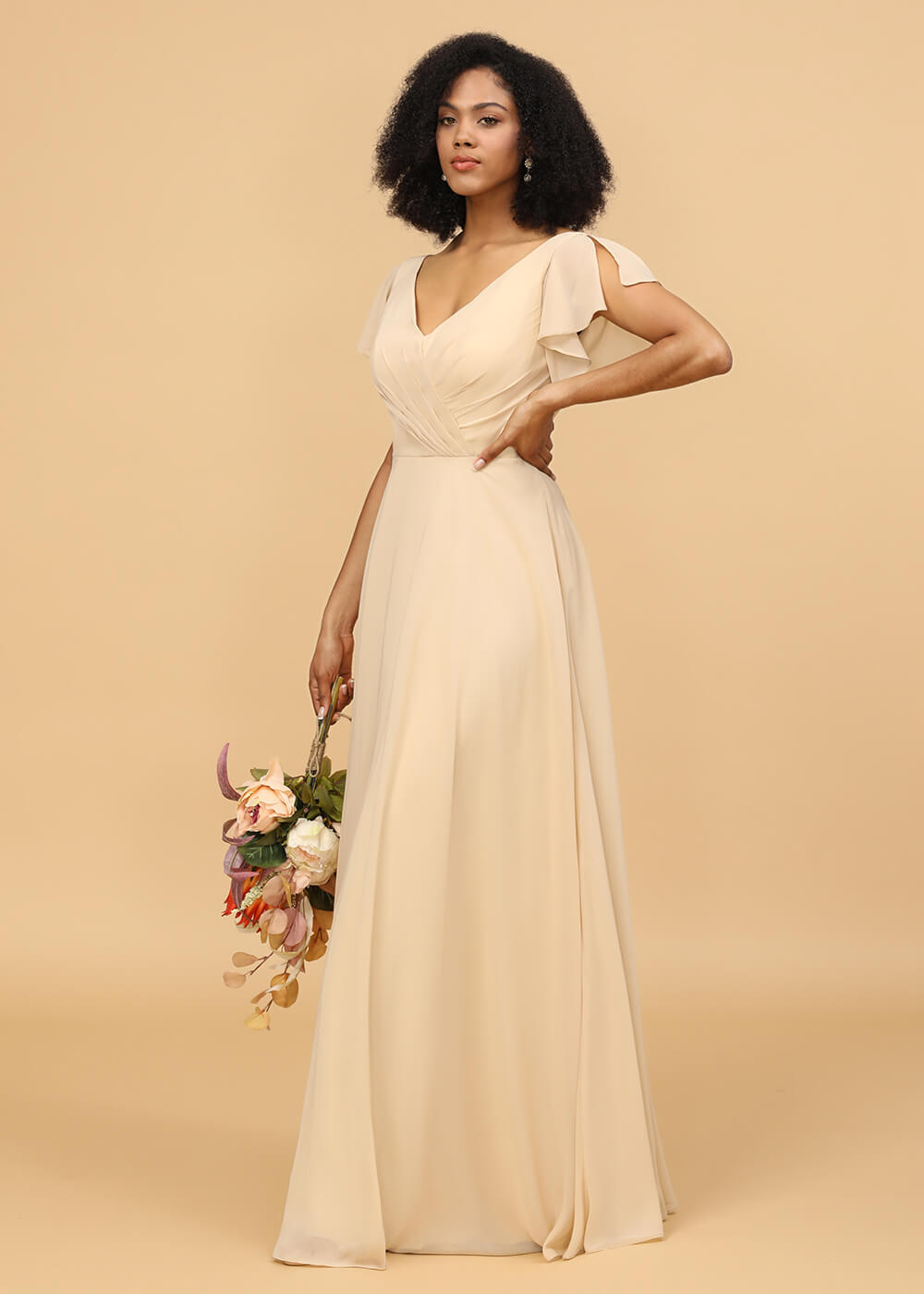 Long A-line Chiffon Bridesmaid Dress