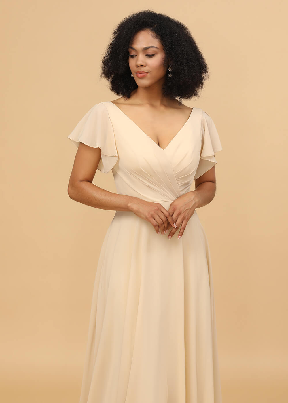 Long A-line Chiffon Bridesmaid Dress