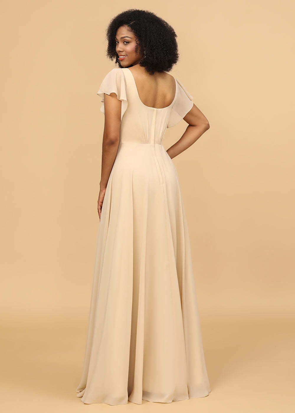 Long A-line Chiffon Bridesmaid Dress