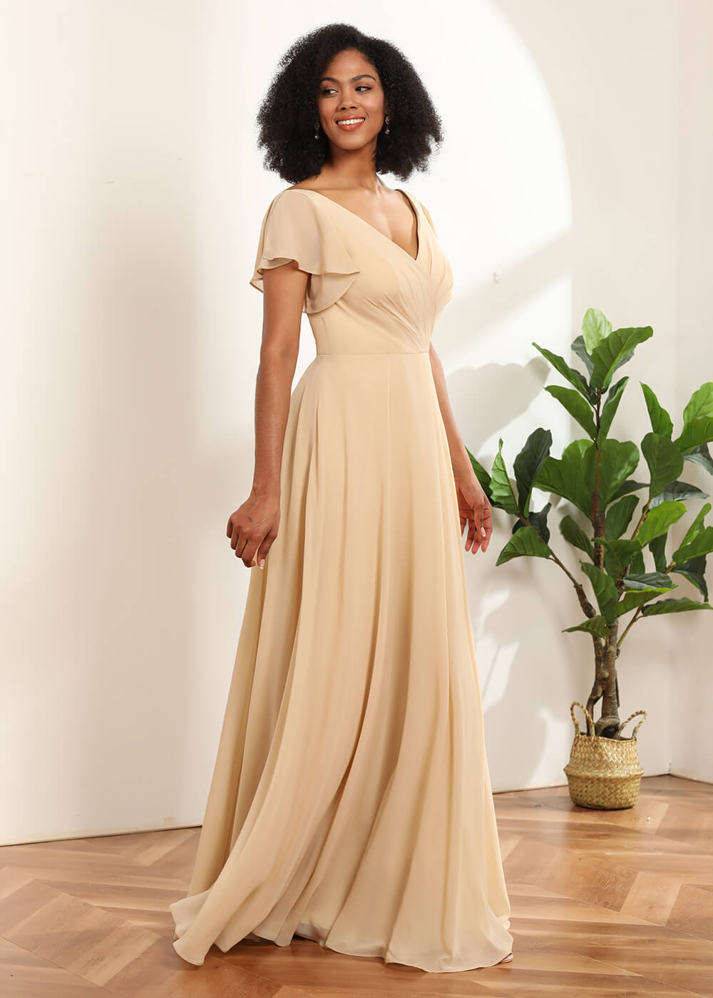 Long A-line Chiffon Bridesmaid Dress