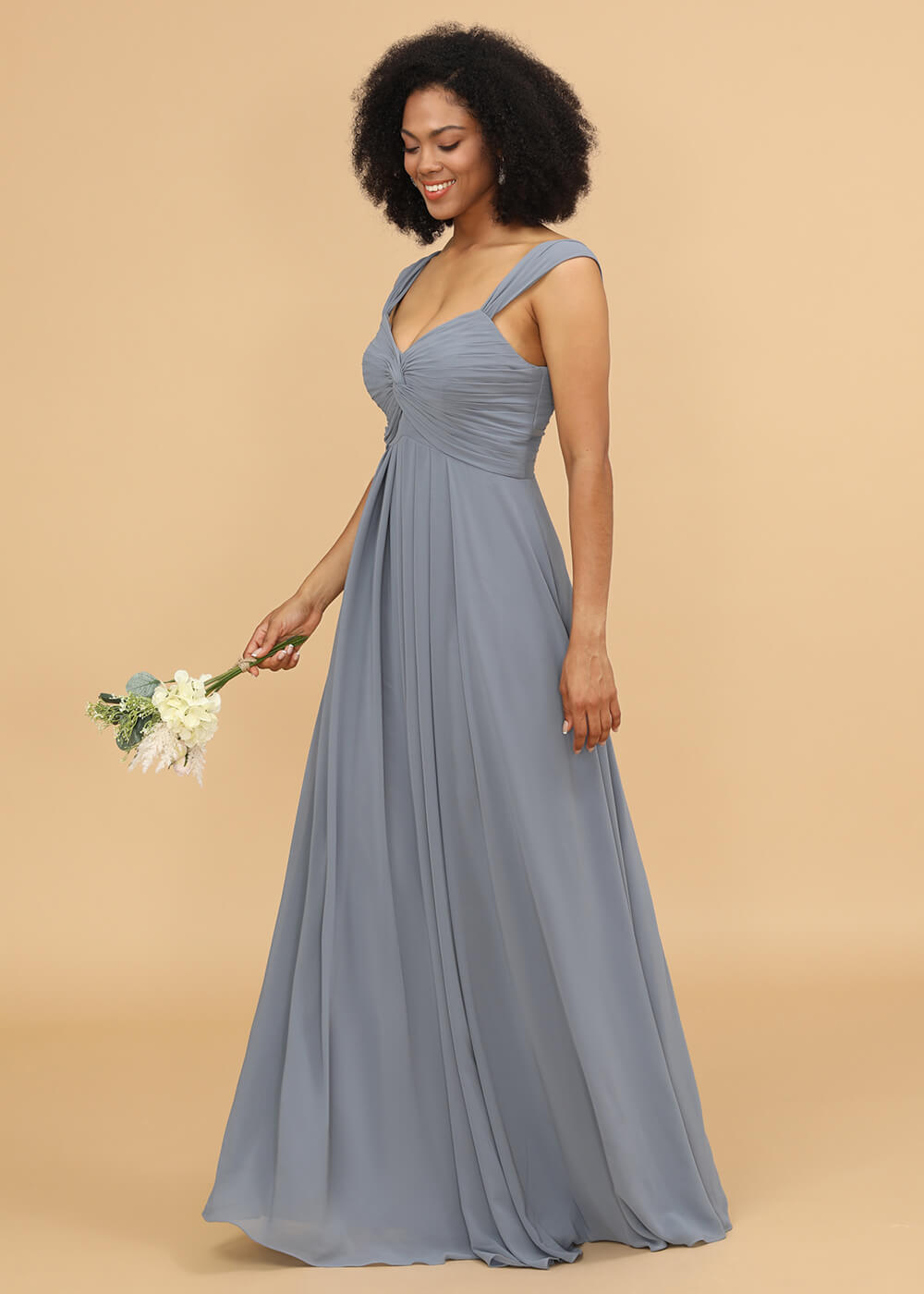 Sweetheart Neck Chiffon Mix Bridesmaid Dress