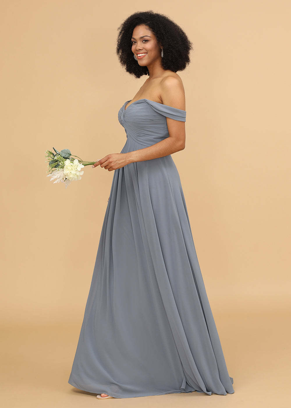 Sweetheart Neck Chiffon Mix Bridesmaid Dress