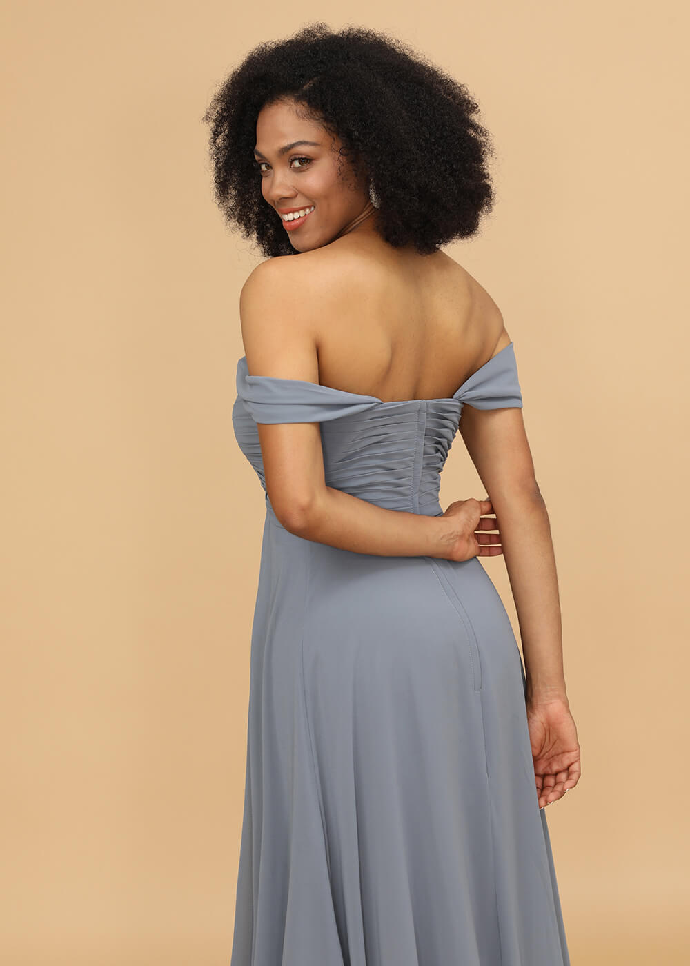 Sweetheart Neck Chiffon Mix Bridesmaid Dress