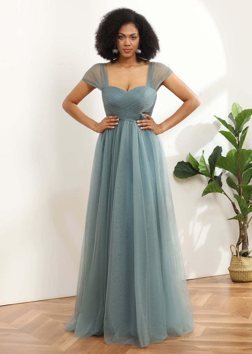 Off the Shoulder Tulle Bridesmaid Dress