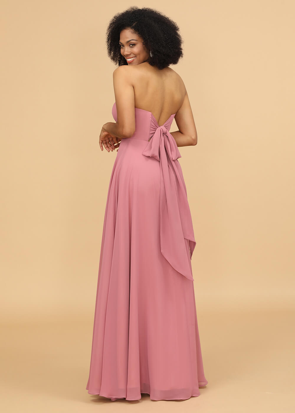 Strapless A-line Chiffon Bridesmaid Dress