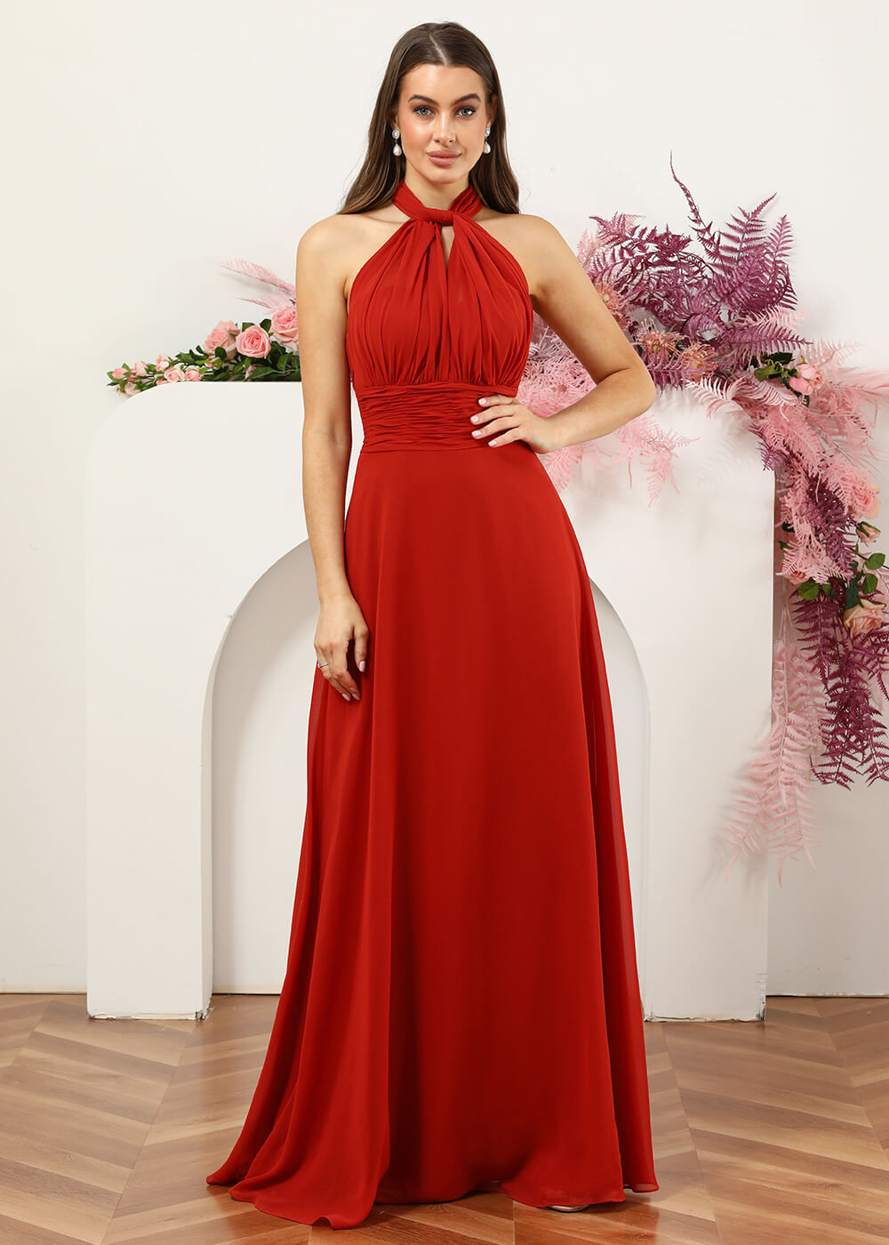 Multiway Floor Length Chiffon A-line Bridesmaid Dress