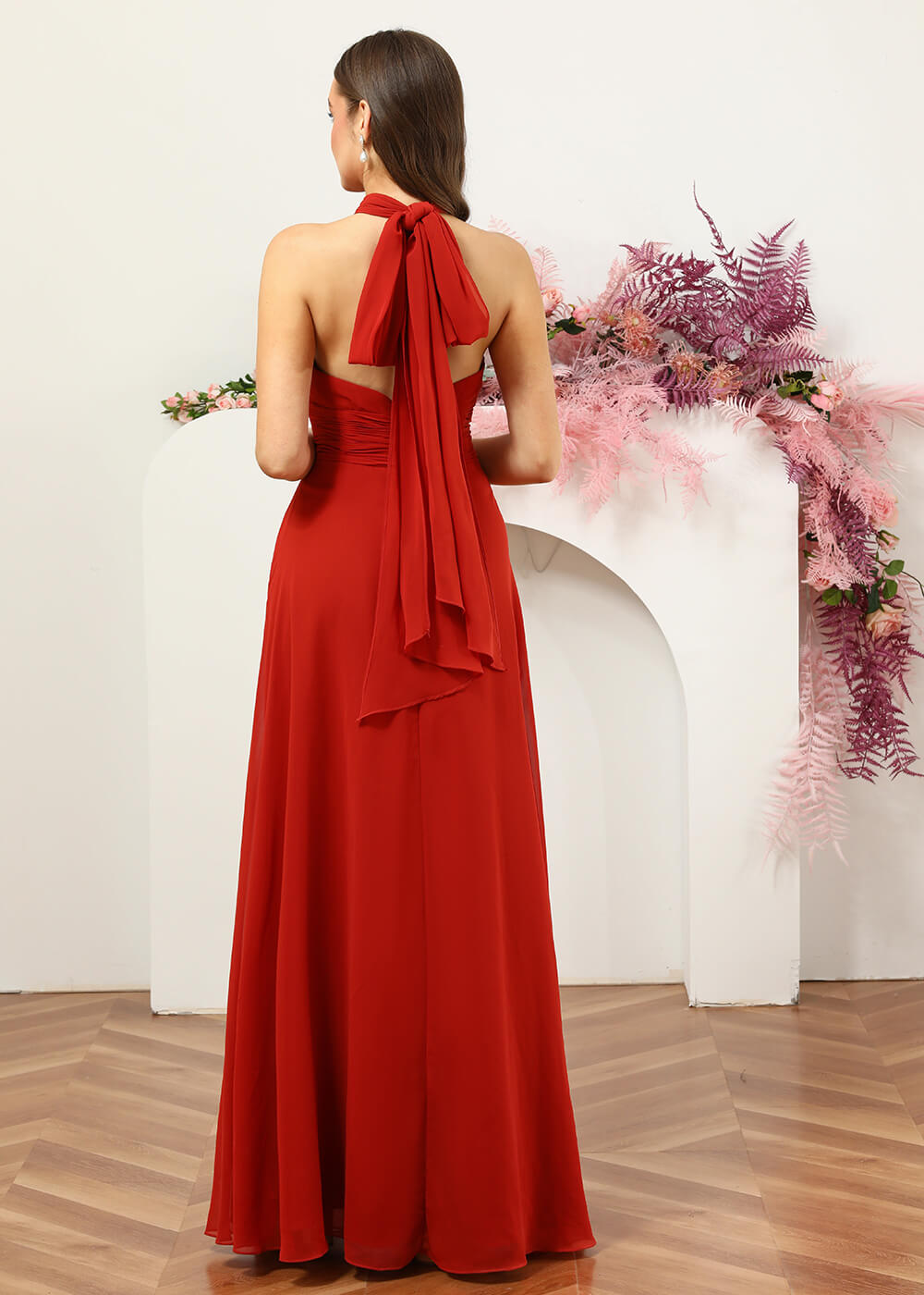 Multiway Floor Length Chiffon A-line Bridesmaid Dress