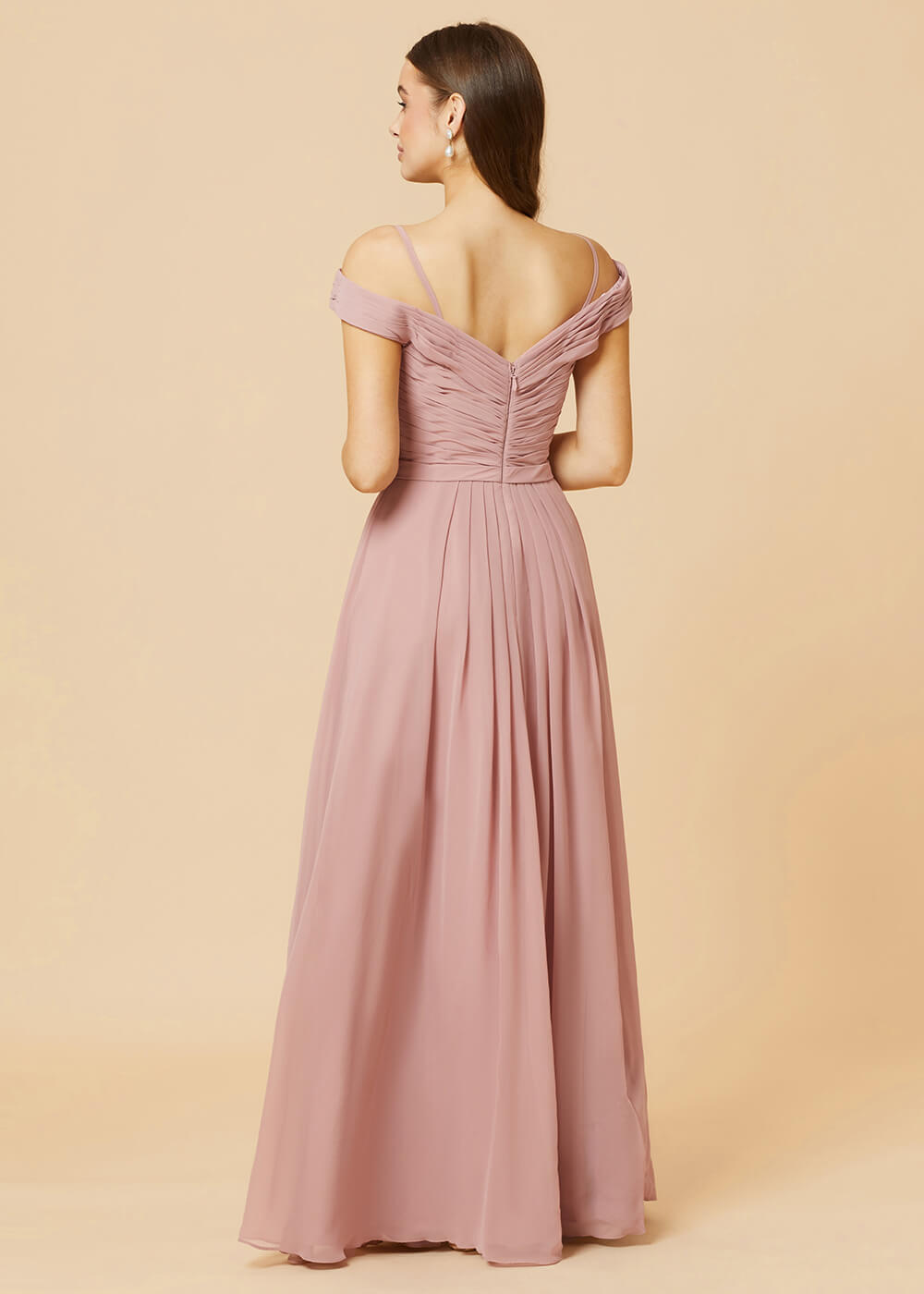 Off the Shoulder A-line Chiffon Bridesmaid Dress