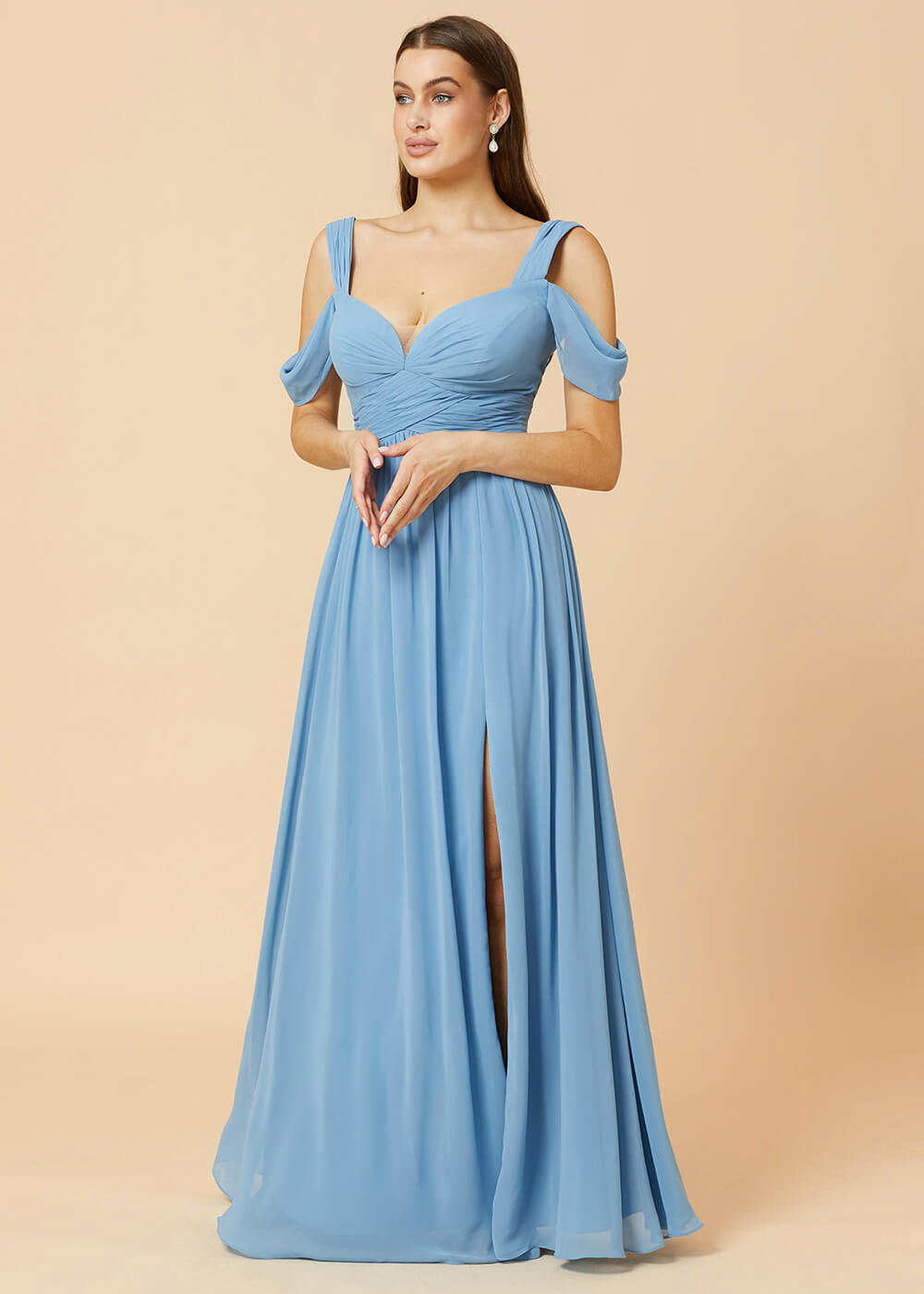 Sweetheart Neck A-line Pleated Chiffon Bridesmaid Dress
