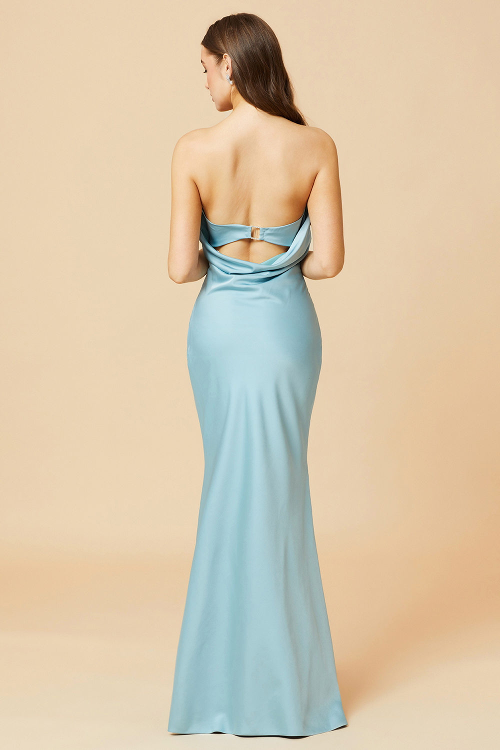 Strapless Mermaid Satin Floor Length Bridesmaid Dress