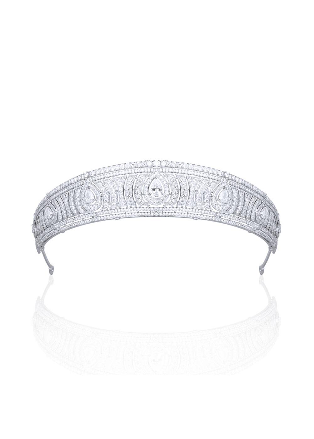 Vintage Platinum Crystal Bridal Tiara