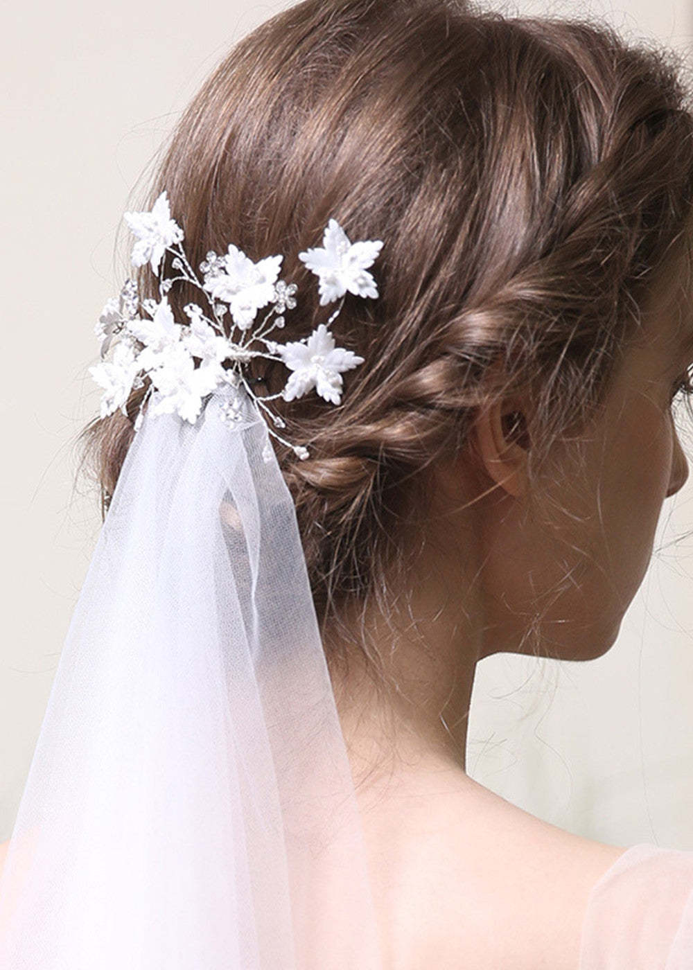 Ladies Frosted Flower With Rhinestone Combs